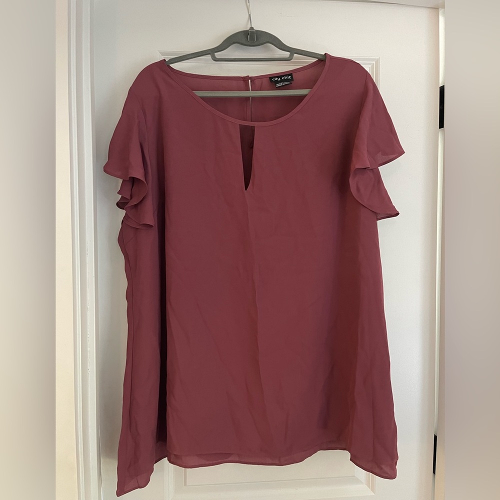 City Chic Women's Mauve Blouse NWOT